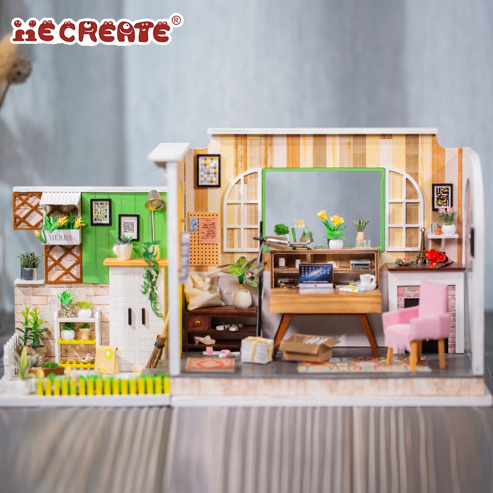 IIECREATE DIY образовательный миниатюрный деревянный кукольный дом, набор игрушек для девочки
