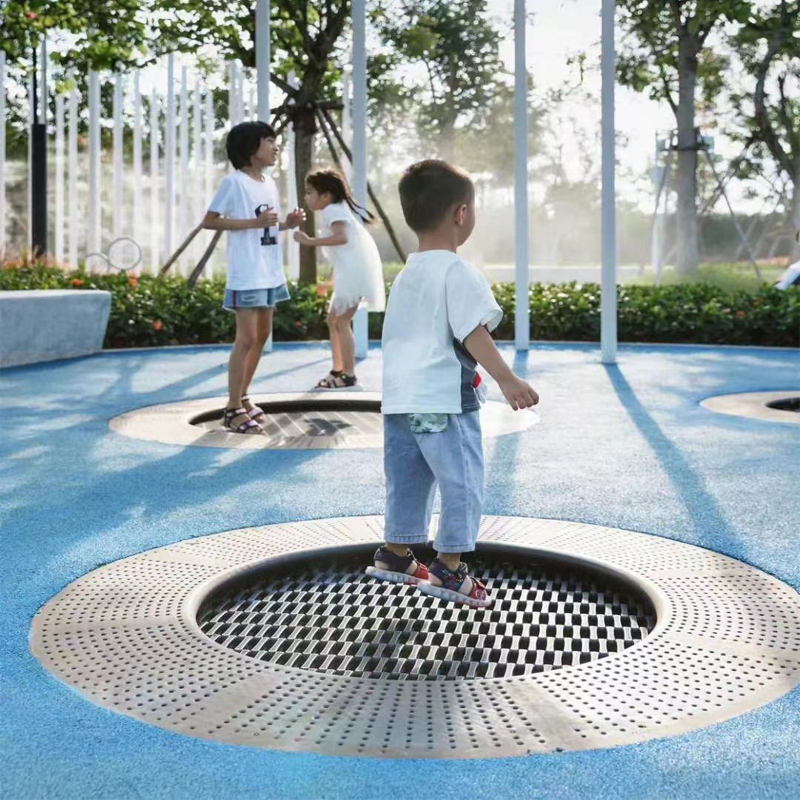 outdoor park inground trampoline