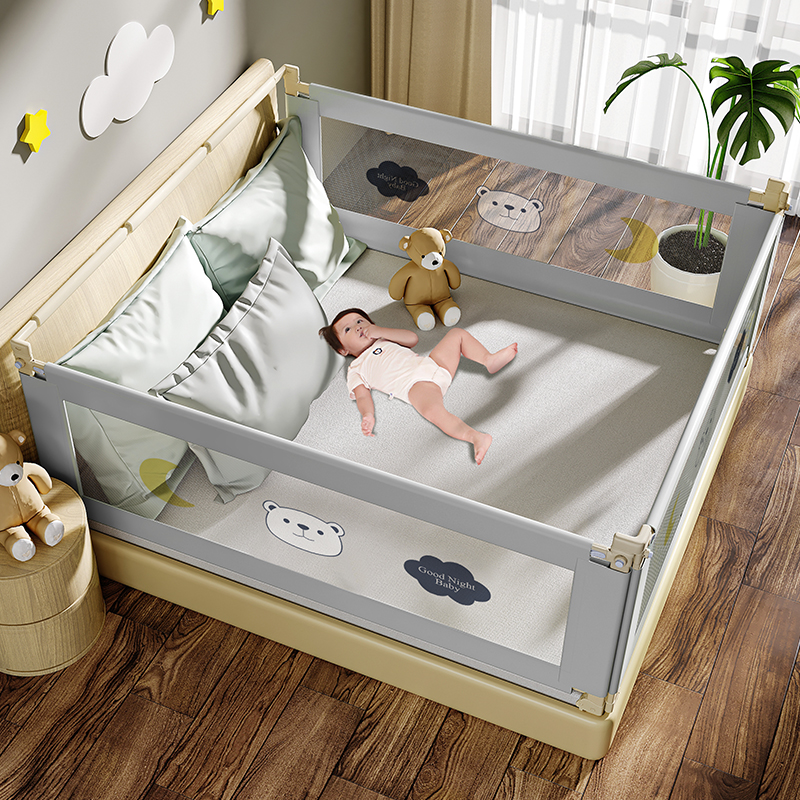 Foldable bed fence baby playpen crib safety fence for children baby bed rail barrier