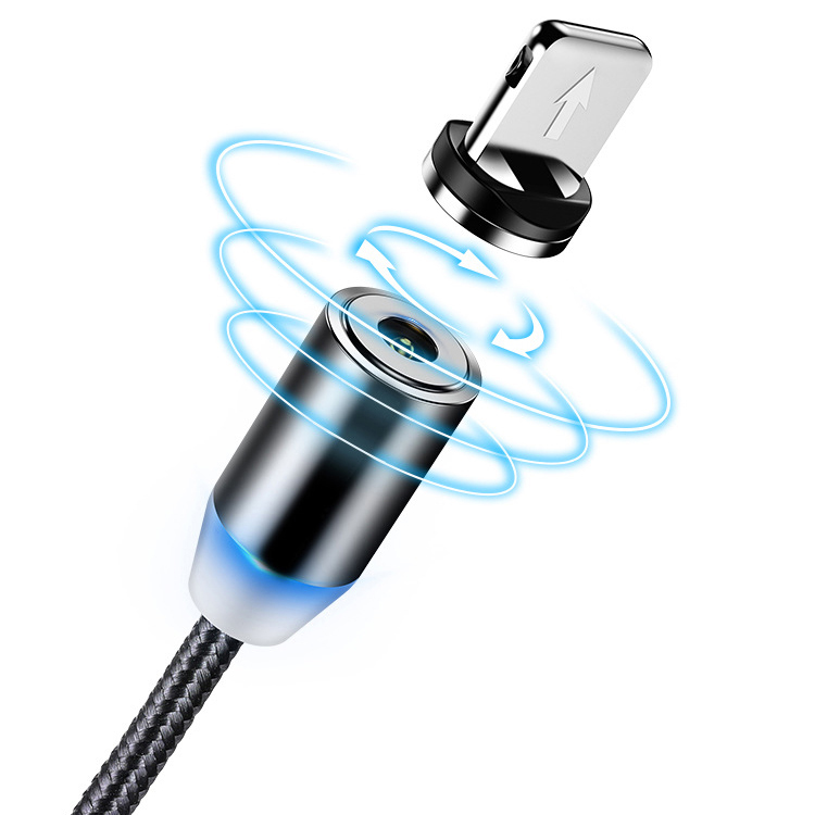 Нейлоновый алюминиевый 3in 1 светодиодный магнитный USB кабель для быстрой зарядки для смартфонов Android устройство типа C