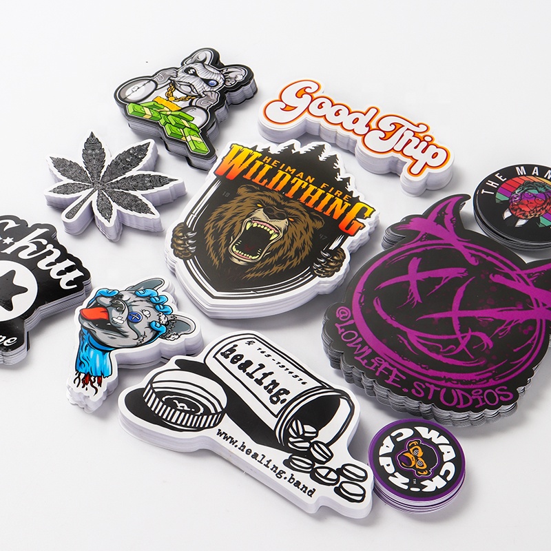 Company design labels cartoon waterproof sticker logo Adhesive label printing holographic vinyl custom die cut sticker sheet