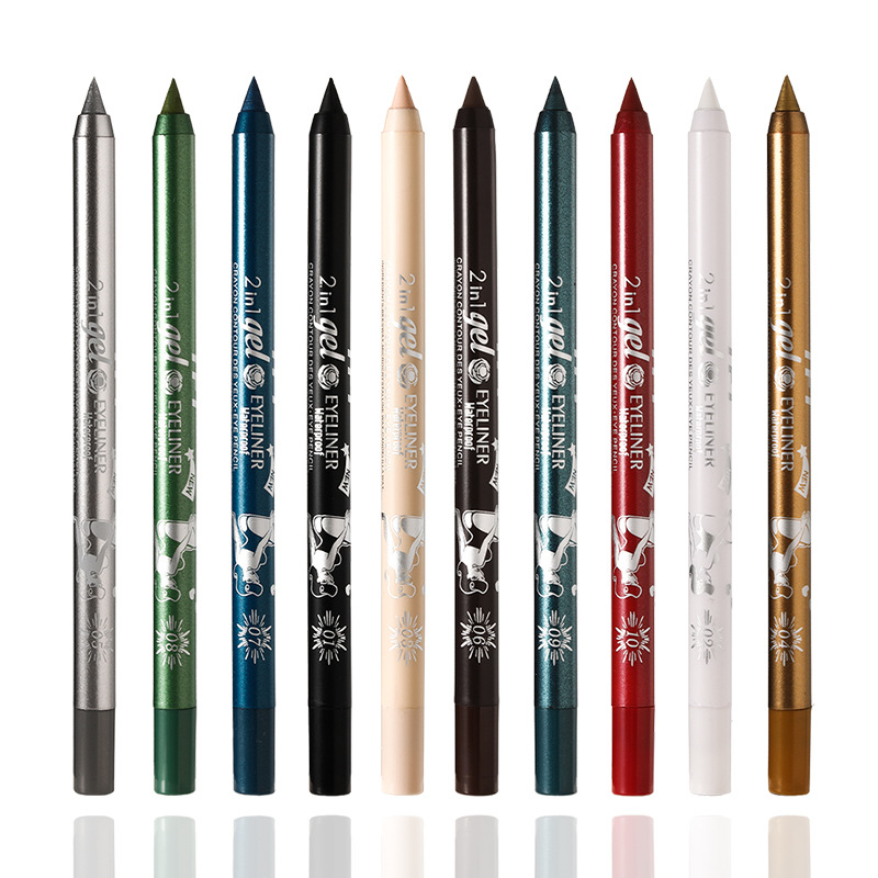 Hot Sale Eyeliner Long-lasting Waterproof Sweat-proof Non-smudged Eye Liner Lip Liner Concealer Wooden Colorful Eyeliner Pencil