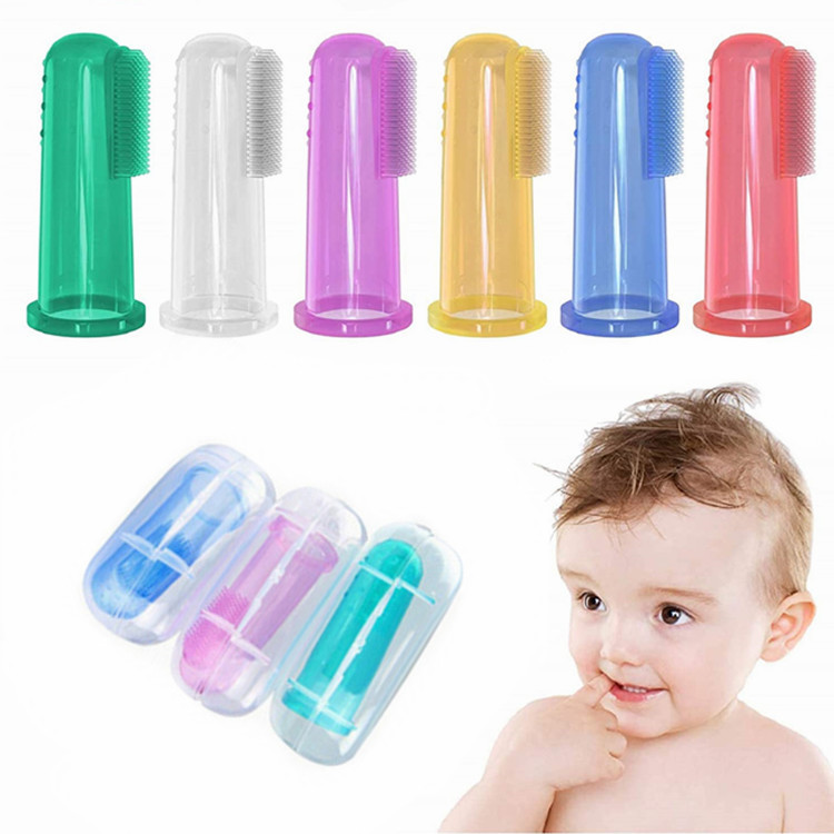 XFM High Quality Soft Training Baby Finger Toothbrush Silicone Colorful Finger Toothbrush For Baby