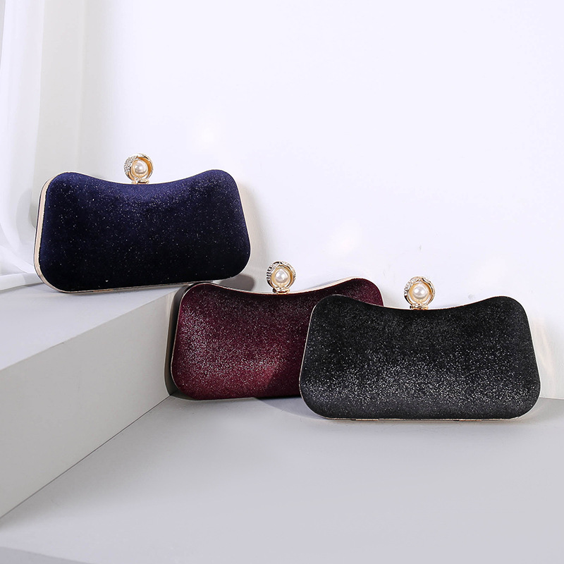 ROBO Burst style evening bag retro style clutch velvet bronzing ladies dinner bag cheongsam hand bag wholesale customization