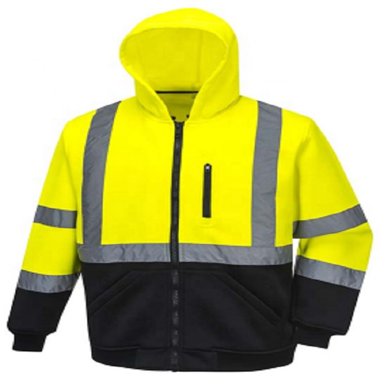 High Quality Wholesale Safety Outdoor Traffic Coat Yellow Customizable Color 100% Polyester Knitted Fabric Reflective Jacket