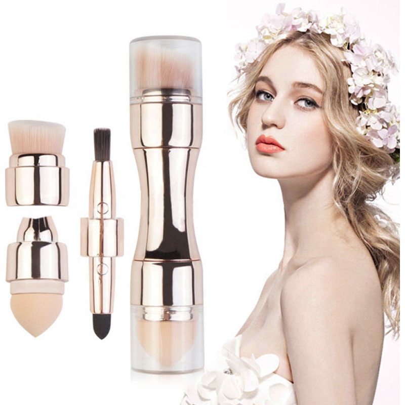 4 In 1 Custom Sample Vegan Private Label Cosmetic Brushes Blush Concealer Makeup Eye Brush Set