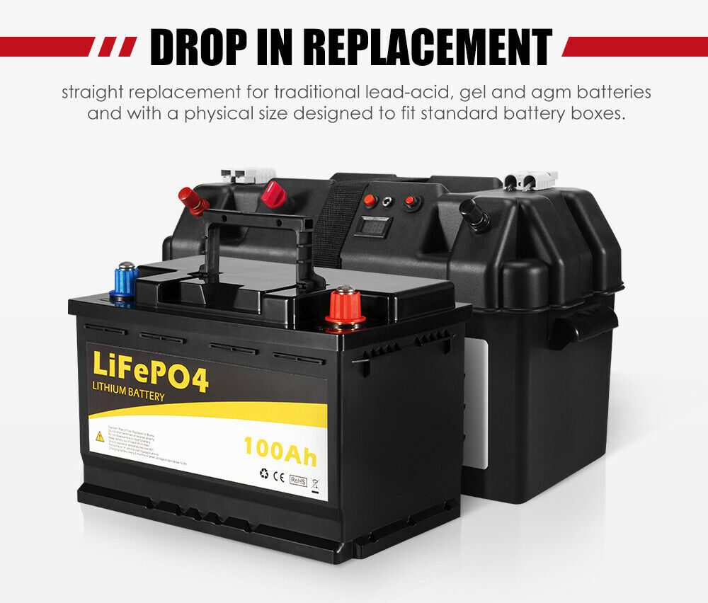 12V 100Ah литиевая батарея LiFePO4 железа перезаряжаемая уплотненная многократного цикла глубокого заряда-разряда морской 4WD
