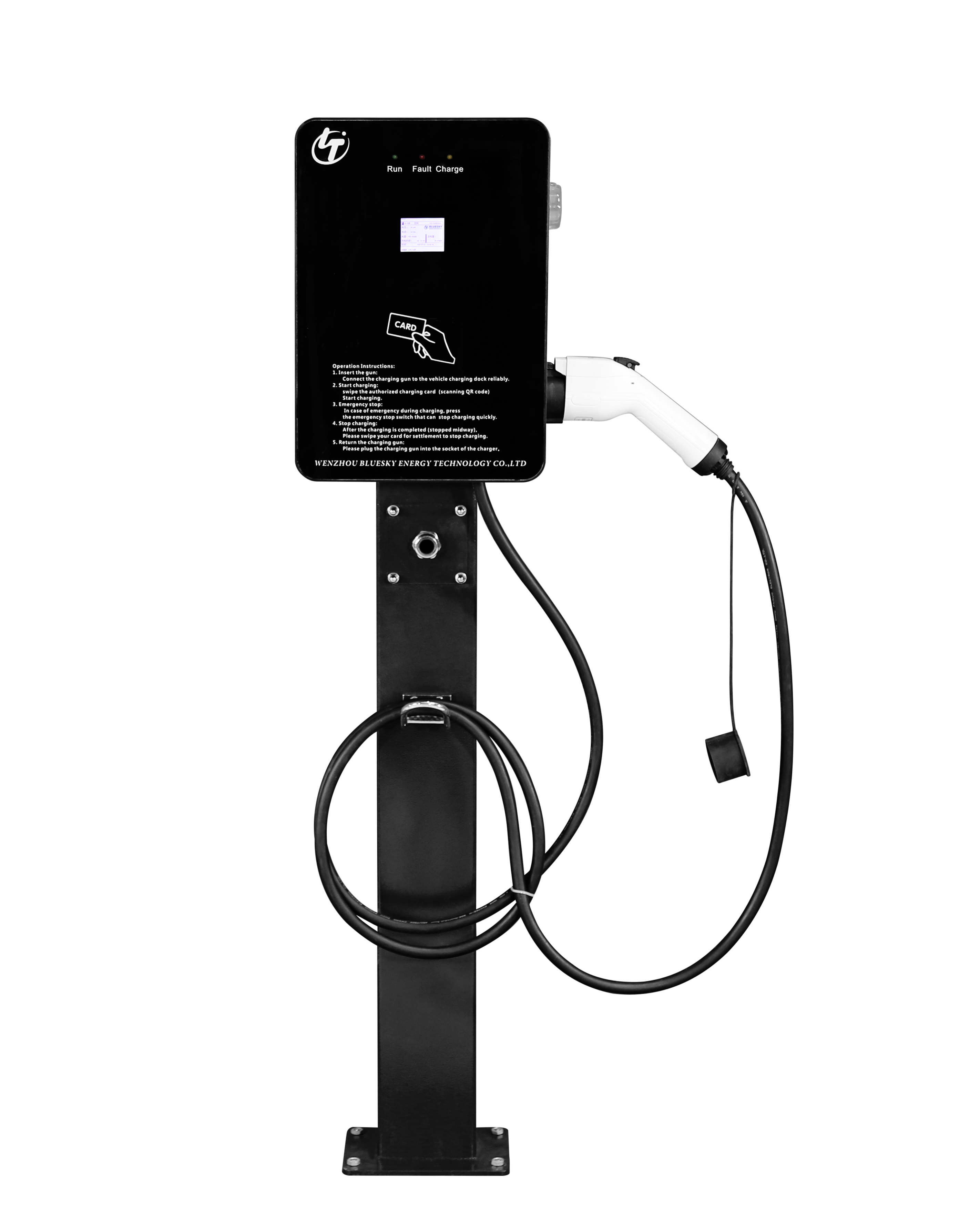 2,4 кВт AC EV зарядное устройство с экраном, напольная Зарядка для электрического автомобиля evse зарядное устройство