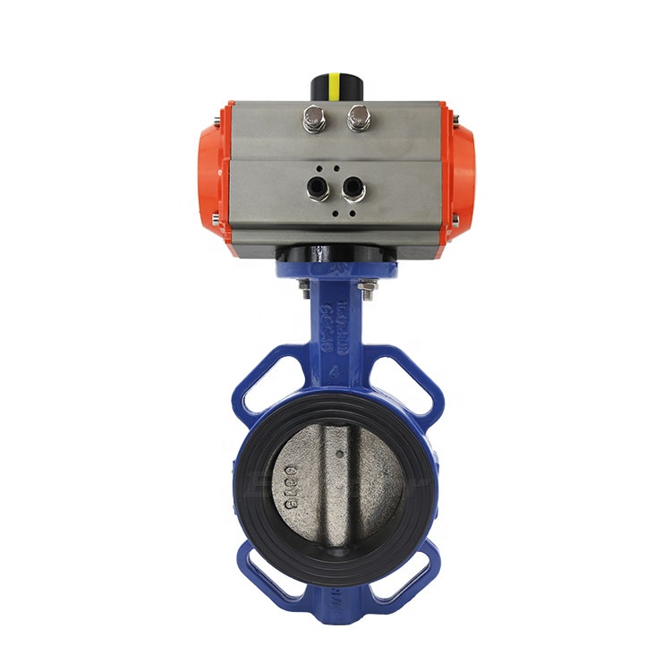 Bundor 150 фунтов DN50-DN1200 для питьевой воды broadside EPDM пневматический актуатор, клапан-бабочка