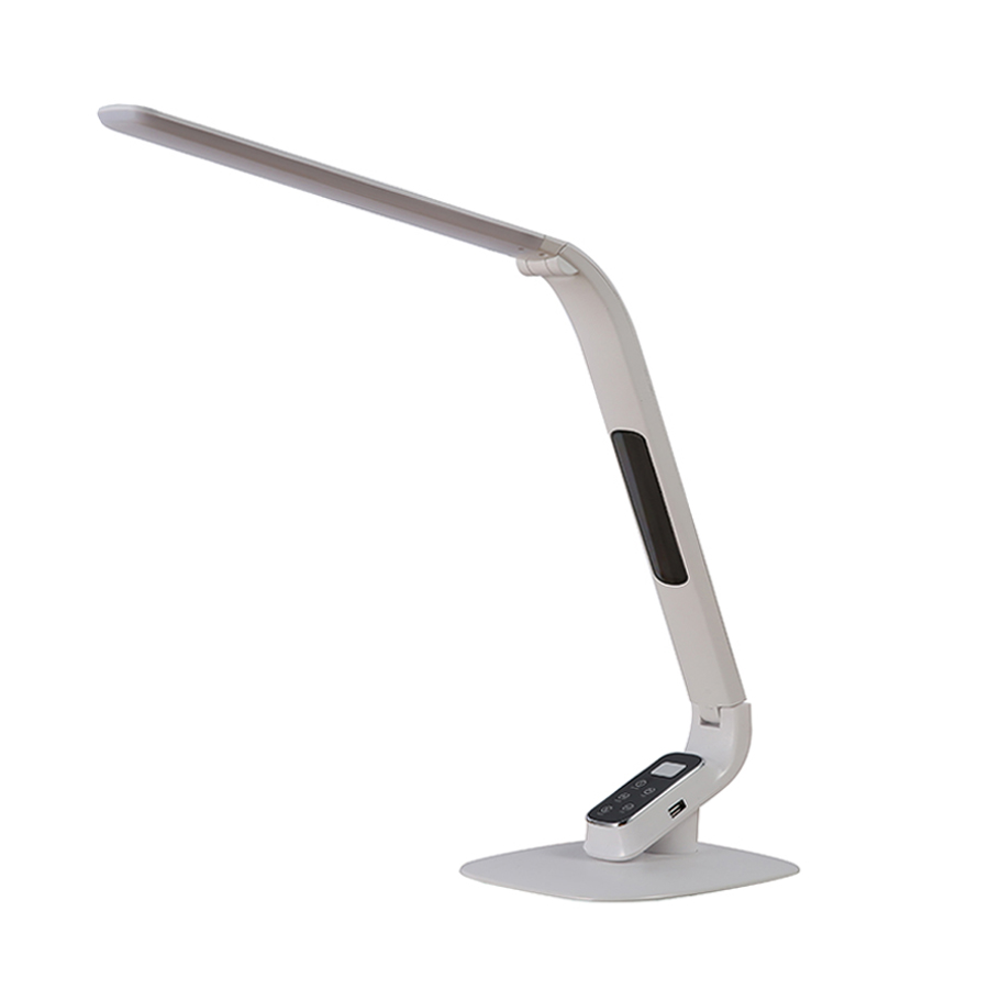Folding LED Desk Lamp table light lcd screen display adjustable arm desk light clock alarm table lamp