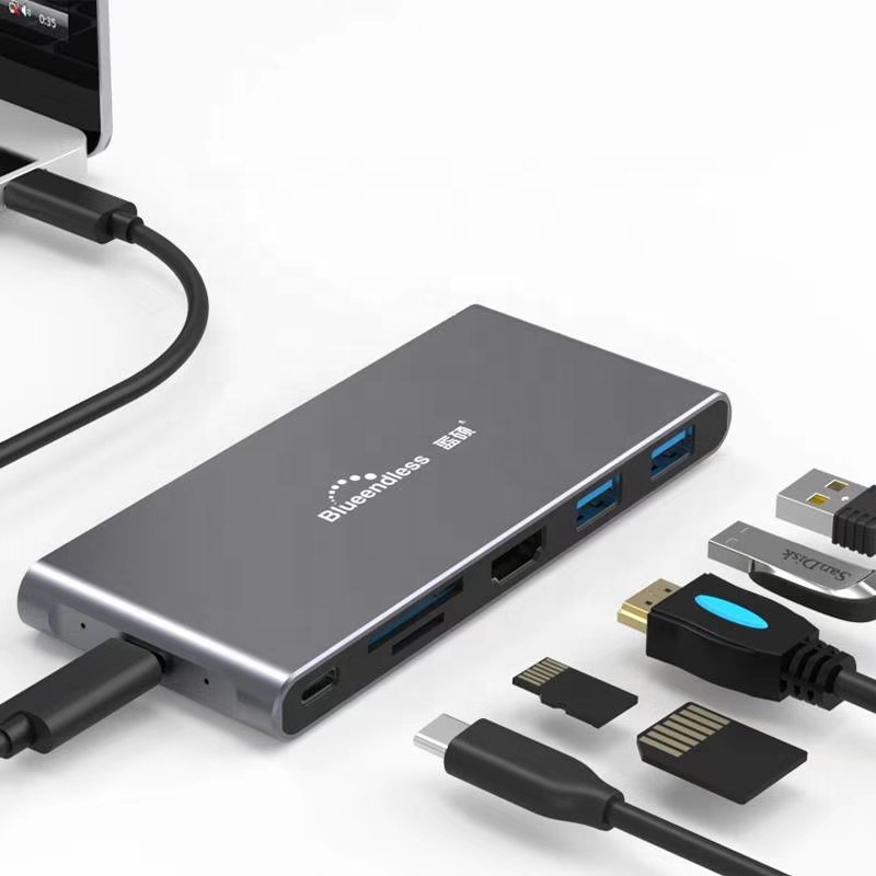Usb-концентратор Тип c, адаптер с корпусом Ngff Ssd 6 в 1, док-станция типа c, SD, TF, с чехлом M2 Sata Ssd, HDTV, 6 портов, концентратор 3,1