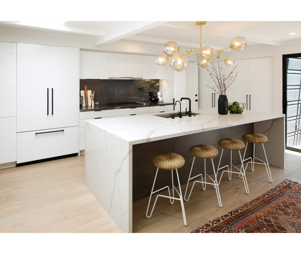 Modern design modular high glossy white lacquer kitchen cabinet