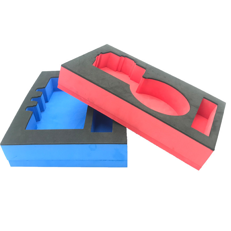 Colored high density custom sponge lining gift box die cutting protective packaging 2 tone CNC mold eva foam insert