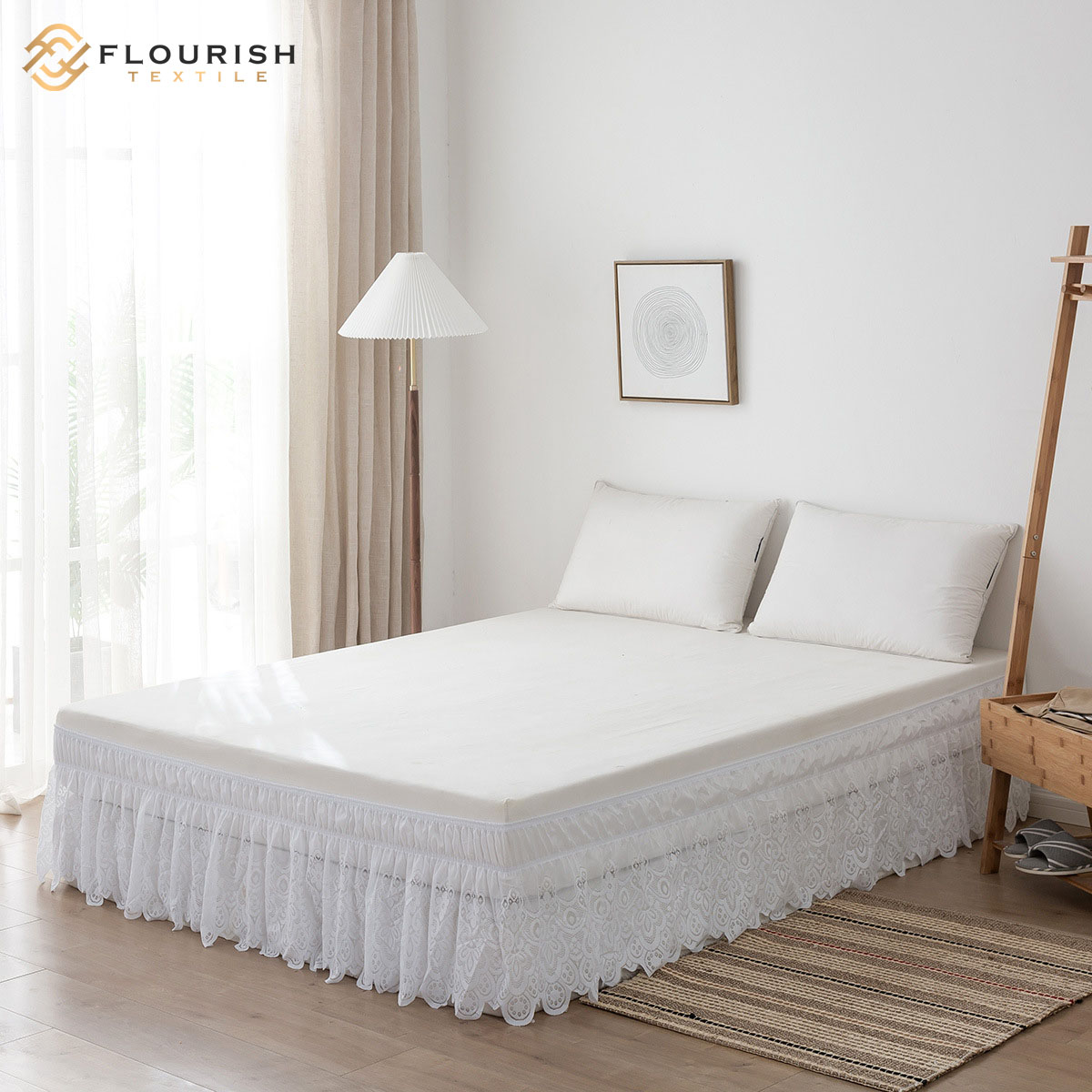 Flourish ODM/OEM High quality Bed Skirt Wholesale in stock Bed Skirt for hotel home