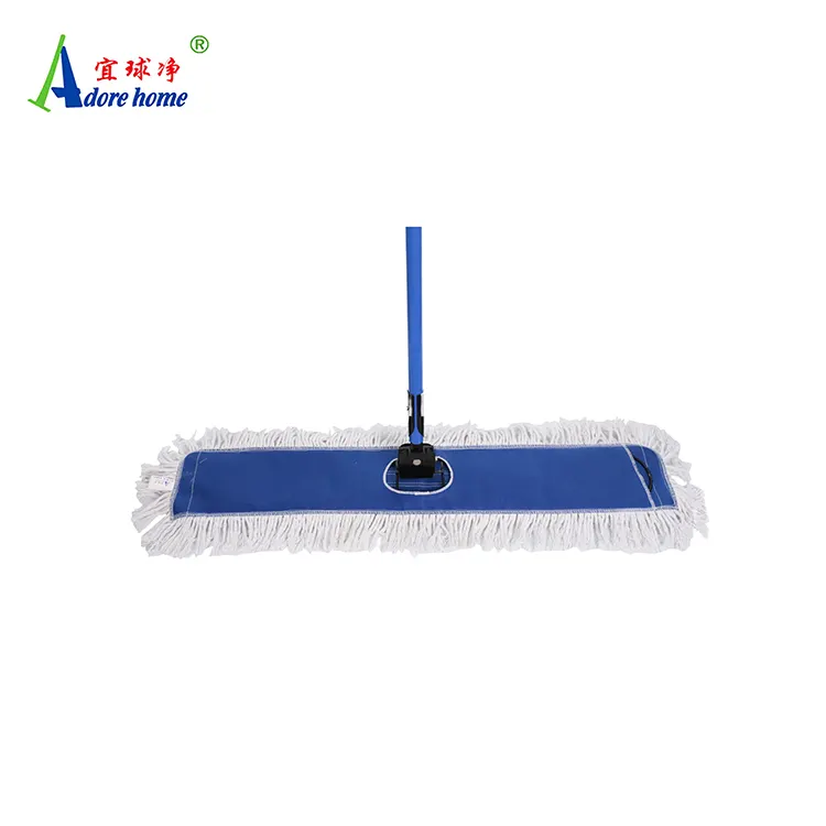 Factory wholesaling 360 rotating cotton lobby mops for hall floor wet and dry cleaning cotton dust mops