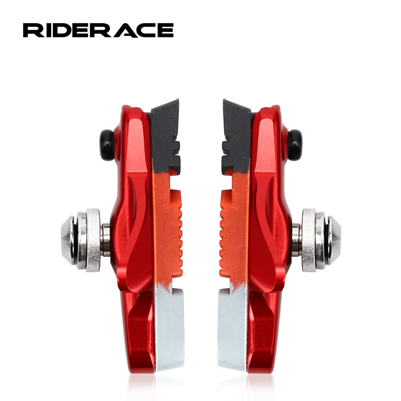 RIDERACE Bike Brake With Mud Trough Silent Aluminum Alloy Rim Friction Wheel Bicycle accessories brake systems rear brake pads