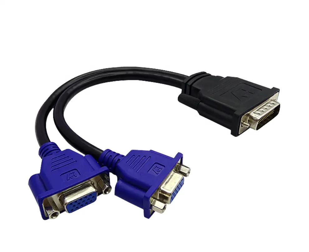 20CM DMS 59pin Male to double Dual VGA Female Y Splitter Video Adapter Cable DMS-59 0.2m converter connector DMS59 to VGA
