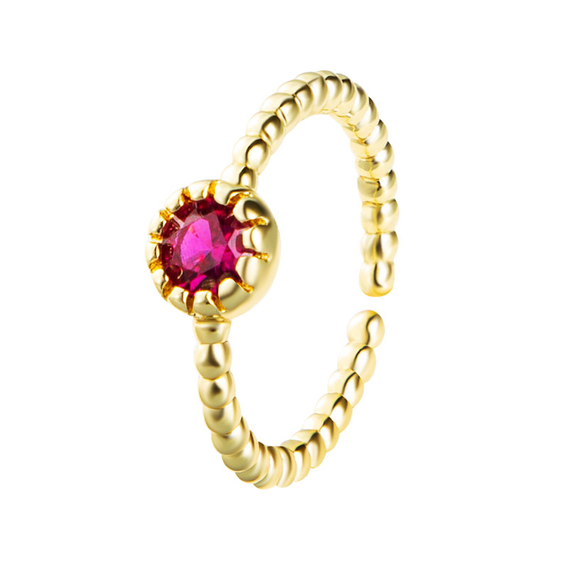 Vintage Style Micro Inlaid Rhinestone Crystal Ring 18K Gold Plated Bohemian Cz Cubic Zirconia Engagement Ring For Women
