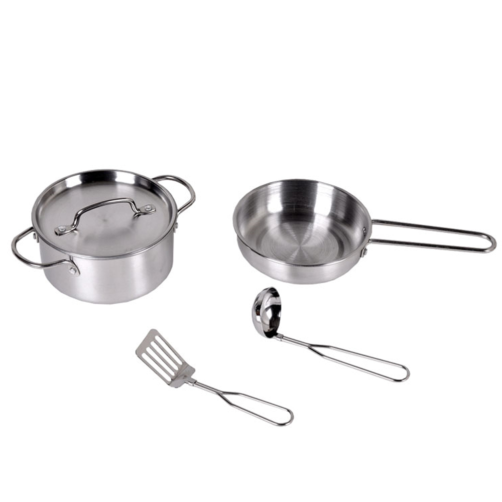 Hot sale kitchen gadgets accessories toy set for kids 4pcs stainless steel modular kitchen accessories play set for wholesale