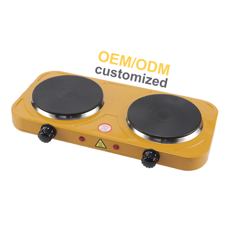 Hot Selling Countertop Portable 2000W High Power Two Plate Electric Stove With Thermal Fuse