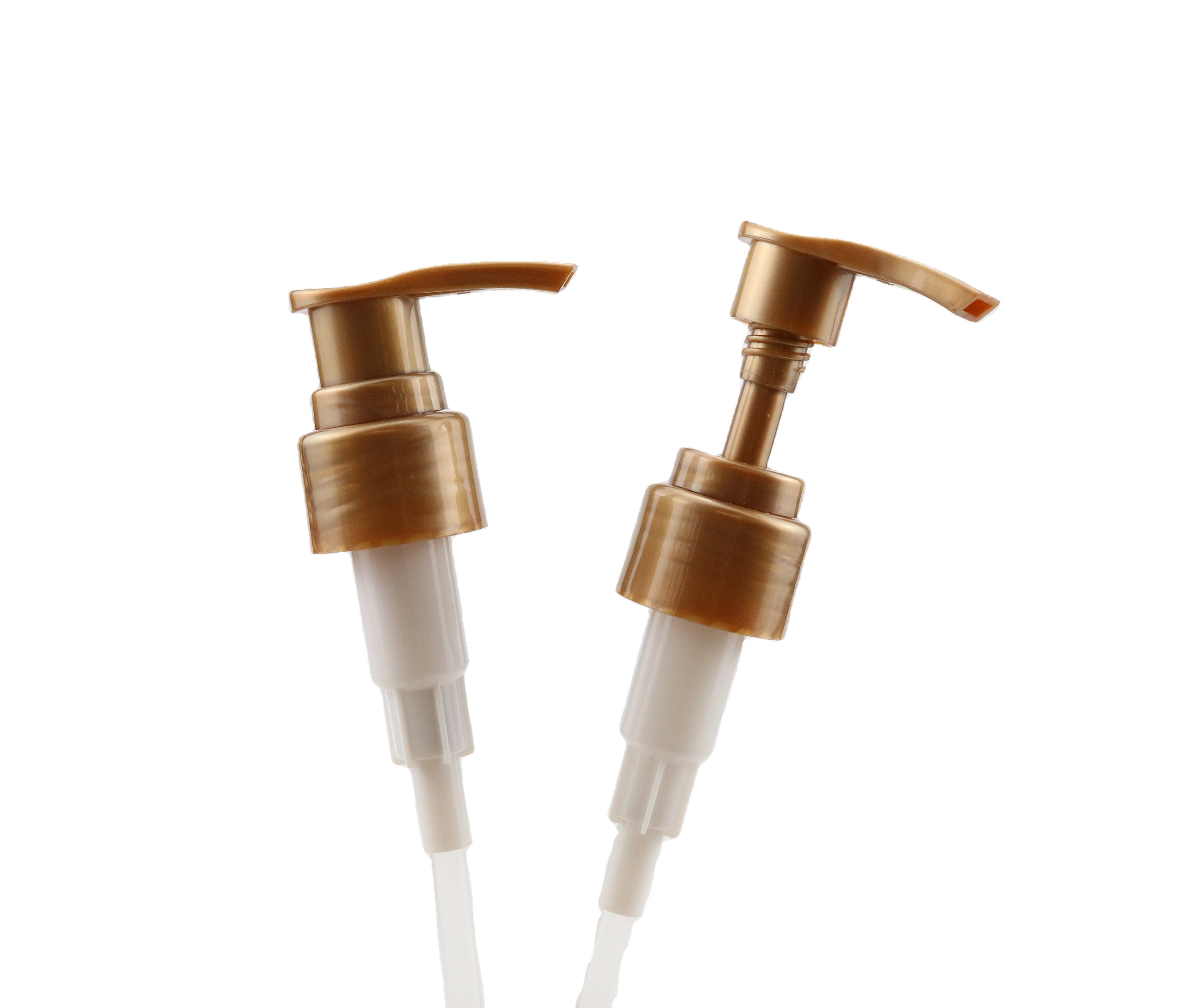 CF-L-10 24/410 brown color lotion pump and customized tube length plastic screw dispenser pump sprayer for shampoo bottle