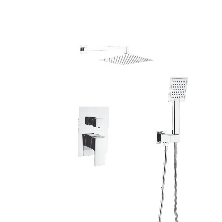 bathroom shower set Copper wall mounted rainfall concealed 304 panel luxury handheld bedroom & bath faucets