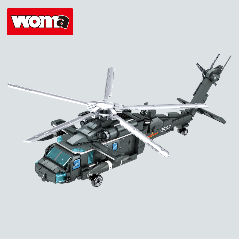 WOMA игрушки 2021 большой вертолет модель самолета строительные блоки diy Кирпичи армейские игрушки звездное небо боец