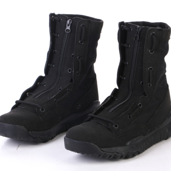 Sapatos Outdoor Hiking Comfortable Non-Slip Wear-Resistant Zipper High-Top Military Boots Tactical Boots