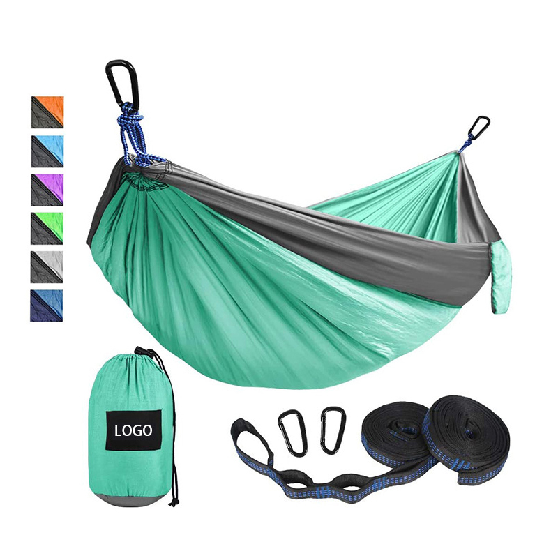 Single Camping Hammock with Hammock Tree Straps Portable Parachute Nylon Hammock for Backpacking Travel