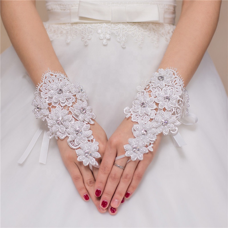 New Style Hot Delling Lace Fingerless Wedding Glove For Wedding Party