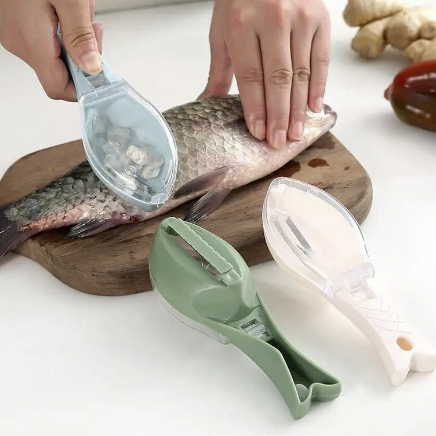 4 Pieces Stainless Steel Fish Scale Remover Cleaner Kitchen Fish Scaler Fish Skin Graters Cleaning Peeler Scaler Scraper