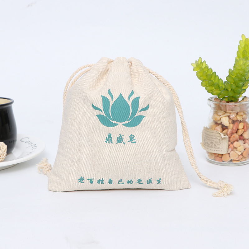 handbag packaging dust bag heat transfer custom black thin cotton drawstring bagor bottle lavender