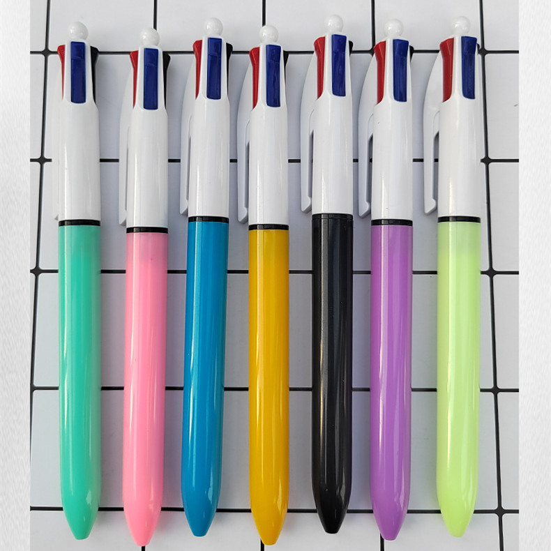 4 in 1 Promotional Ballpoint Pen Multi-color Pen Custom Logo Four Color Business Pen For School Office Supplies
