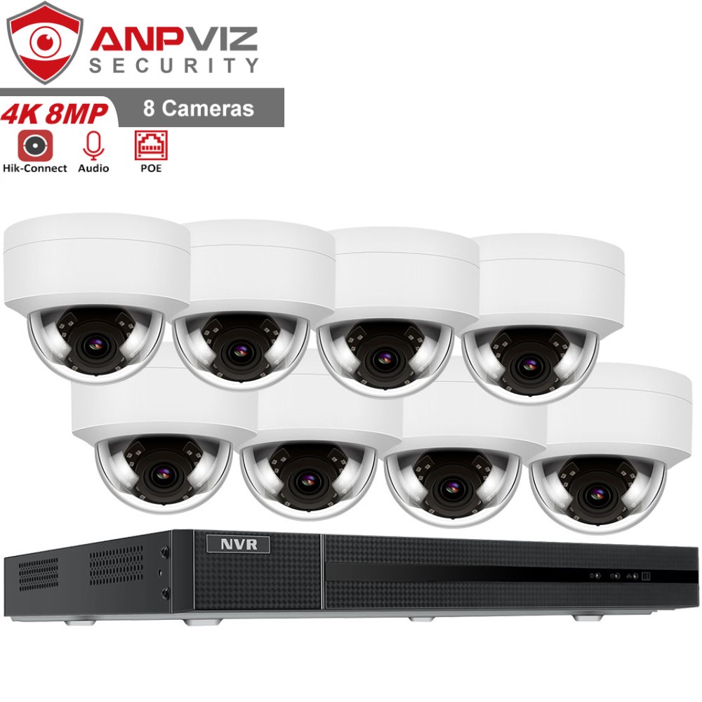 Anpviz 8 шт. 8MP камера системы безопасности 8CH 4K 8MP NVR комплекты Встроенный аудио поддержка ночного видения обман движения H.265 CCTV