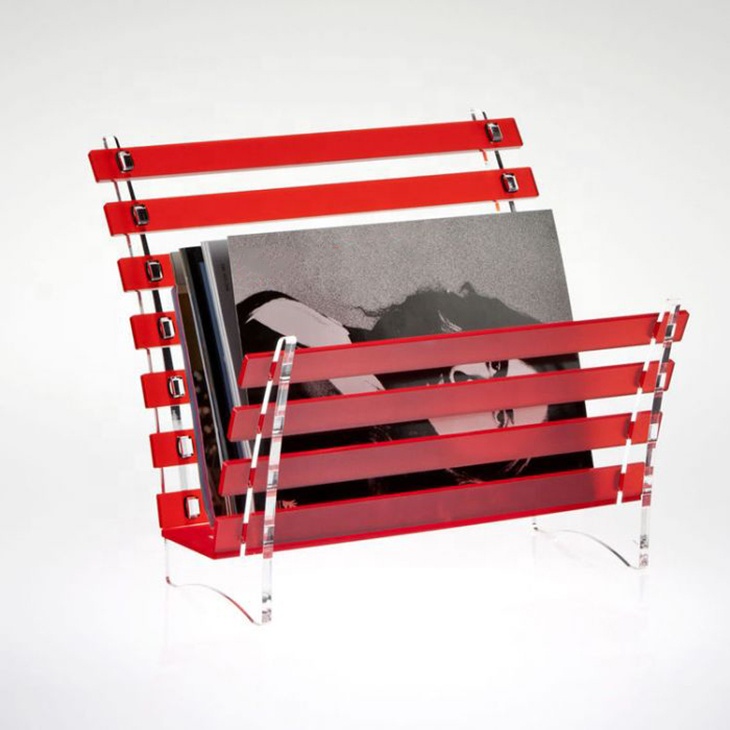 Floor standing acrylic magazine display rack/outdoor magazine holder