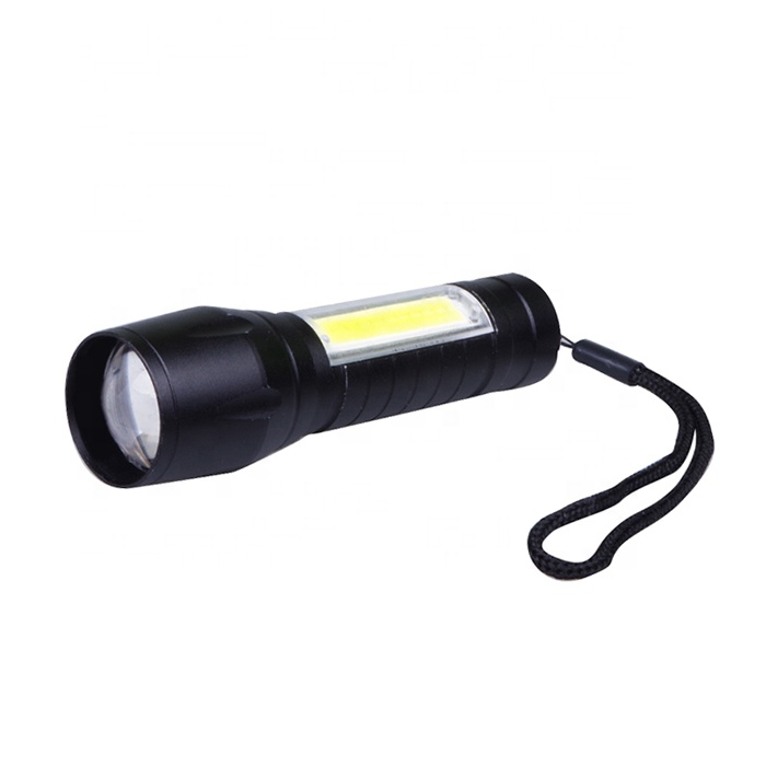 Small Mini Zoomable LED Torch Light Rechargeable Tactical COB Flashlight