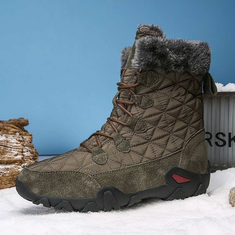 Waterproof Outdoor Winter Men's Boots Fashion Fur Winter Men's Boot Warm Leather Snow Boots