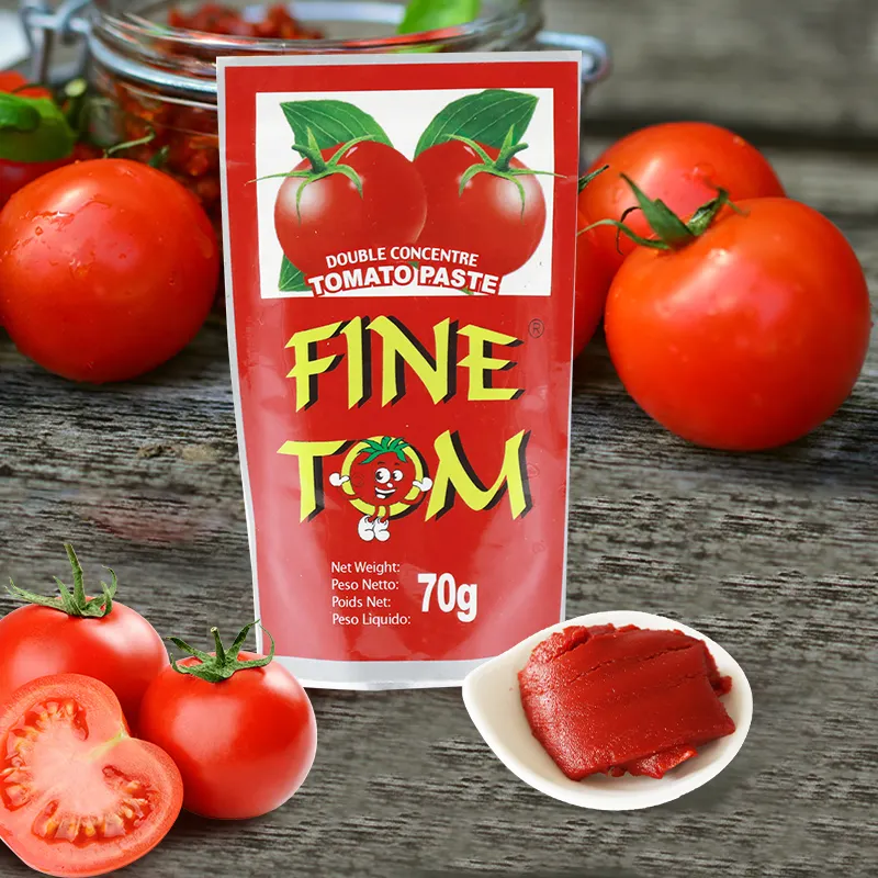 hot sale high quality 28-30 brix tin Sachet tomato paste 70g tomato paste 50g 56g