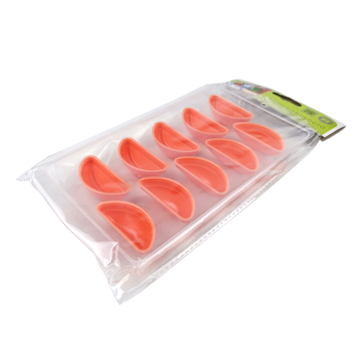 wholesale cheap 10pc silicone orange slice shape ice cube mold tray for kitchen