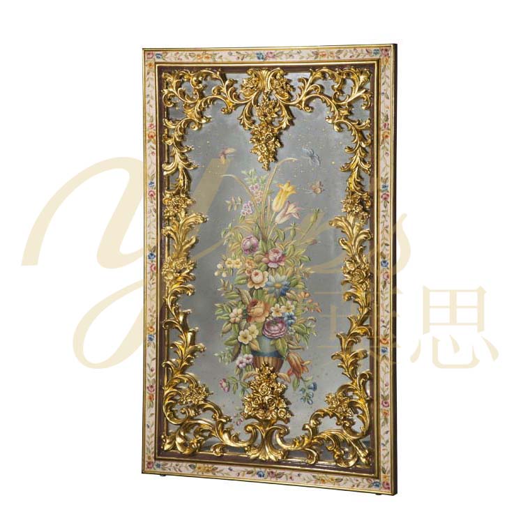 Yips LD-1604-1402 серия французских роз, деревянная резьба, ручная роспись, цветочный узор, украшение для гостиной, классическое настенное зеркало