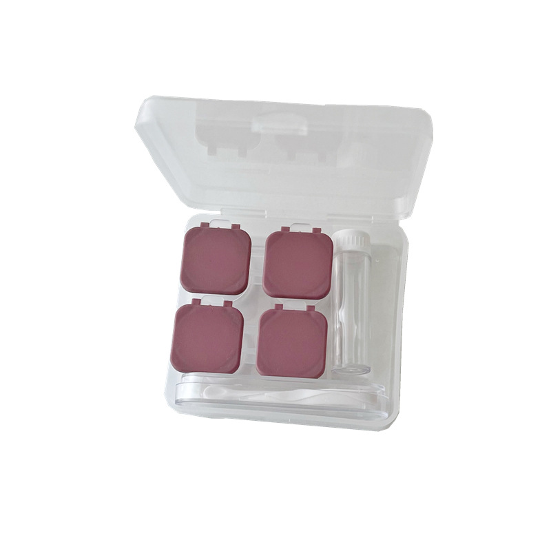 Morandycolor two press-on portable contact lenses for storage simple transparent case with bottle clip plastic case