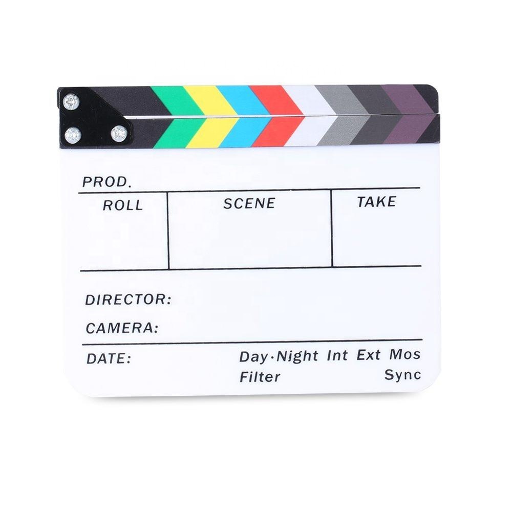 Акриловая пленка Clapboard сухой стирание режиссерская пленка кино Хлопушка доска для резки экшн-сцены Хлопушка доска с цветными палочками