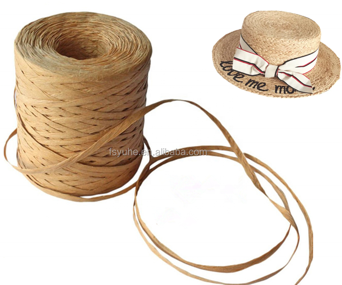 DIY Braided Paper Raffia Bast Natural Color Hot Selling Paper Raffia Yarn For Crochet Bag