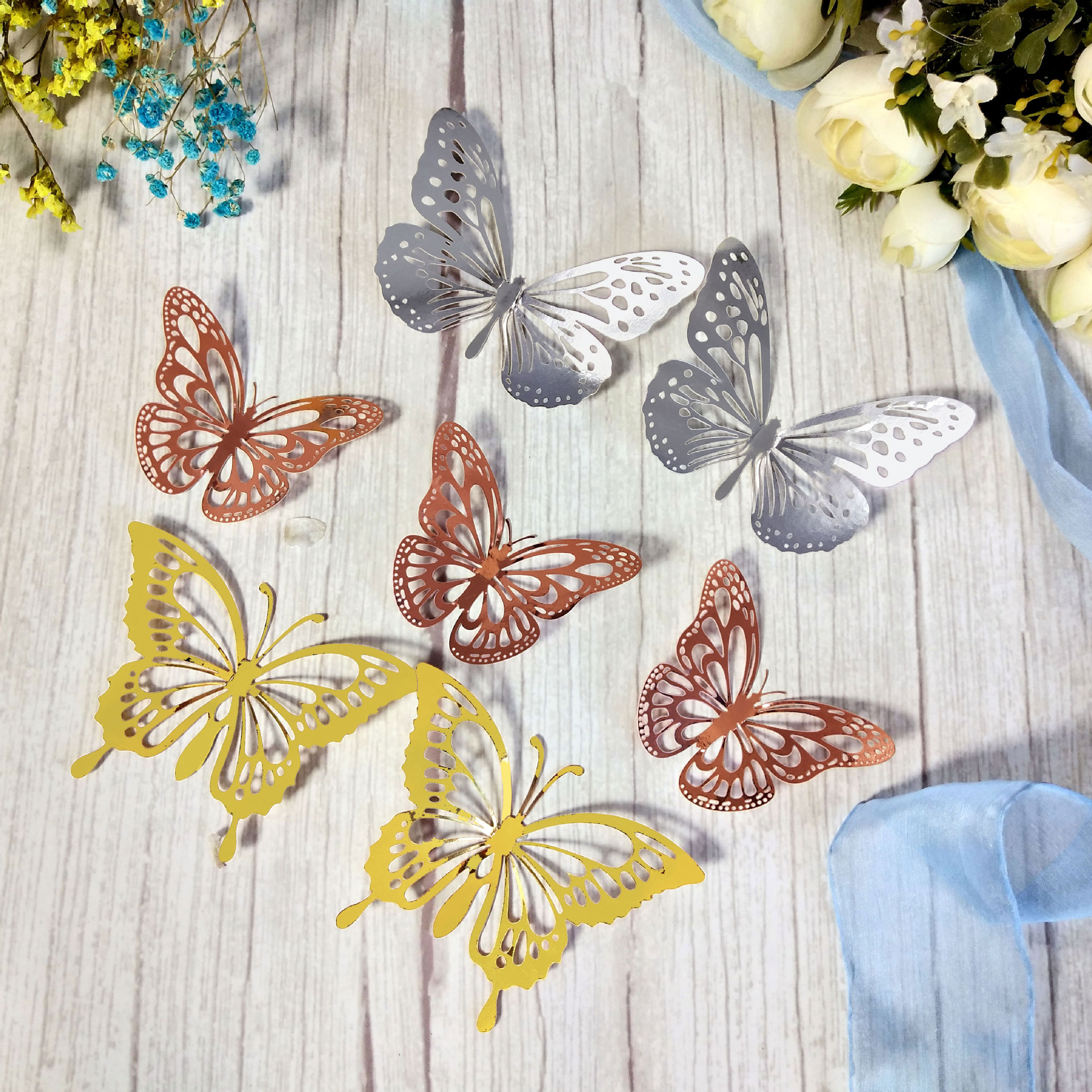 Aegean Gift Wedding Invitations Laser Cut Luxury 3d Paper Craft Glitter Butterfly Party Manufacturer