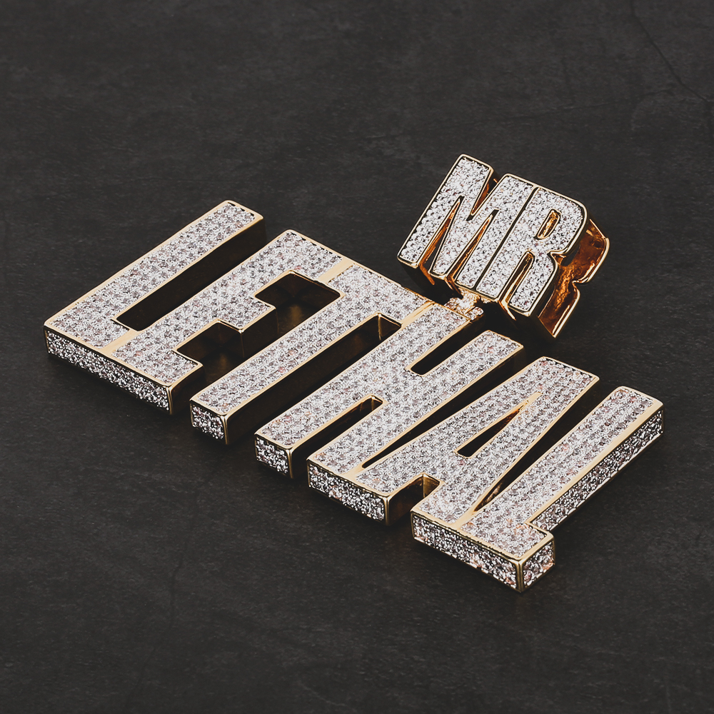 KRKC & CO iced out заказной алмазный кулон с буквенным логотипом