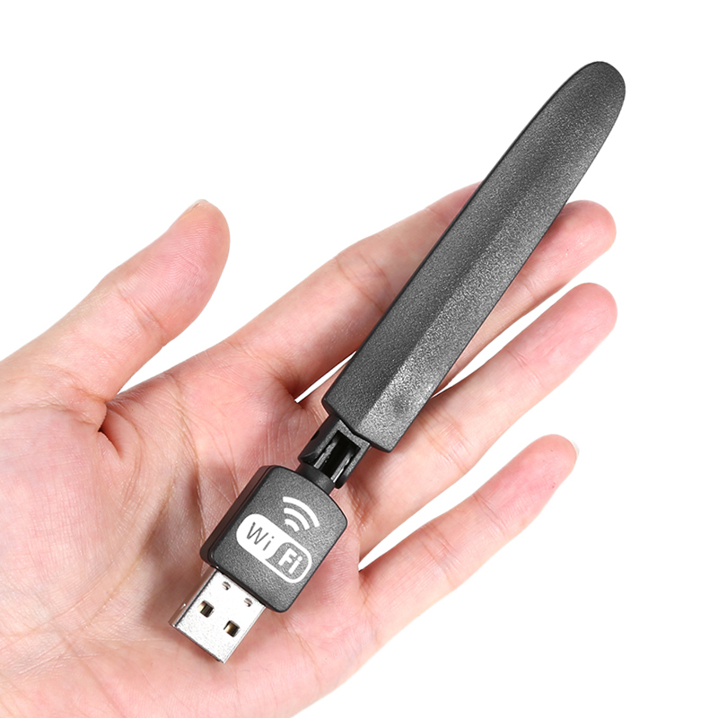 Лучший Wifi ключ USB Wifi адаптер беспроводной 802.11n 150 Мбит/с внешняя 2dBi антенна сетевая карта Wifi приемник для ТВ ПК