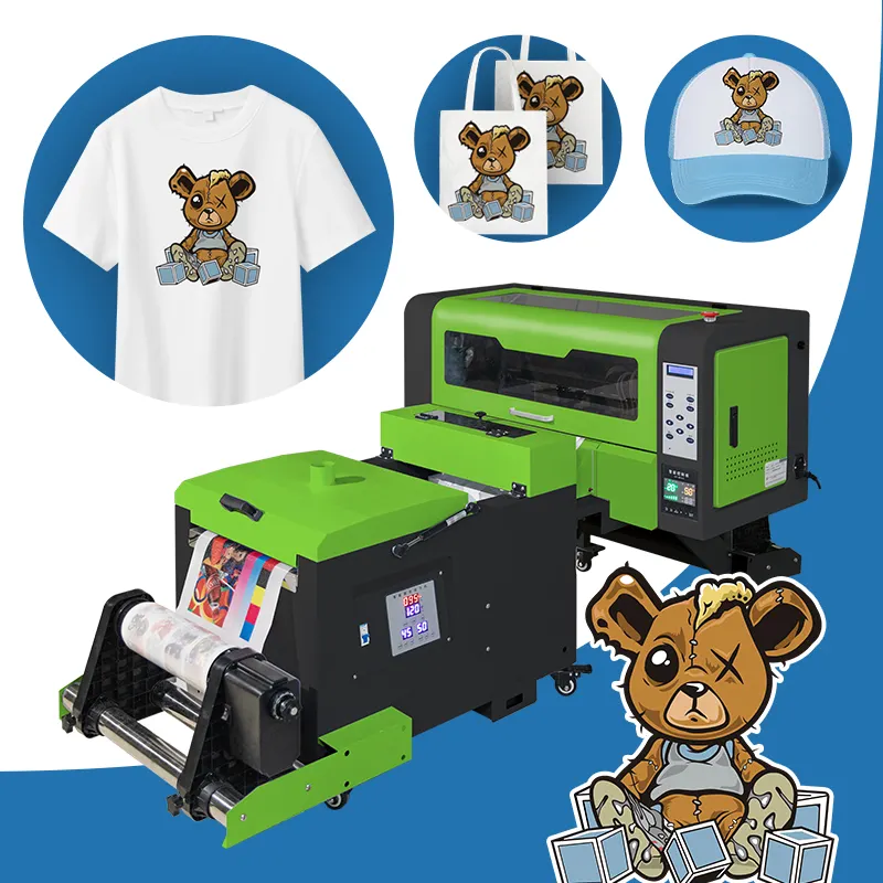 Film Printing Popular T-shirt Printing Machine High Speed I3200 PET Film T-shirt DTF Printer A2 60cm Online Offline Support