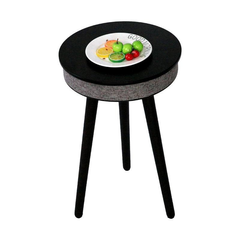 Factory Outlet multifunctional furniture round wood modern coffee table with induction light and speaker