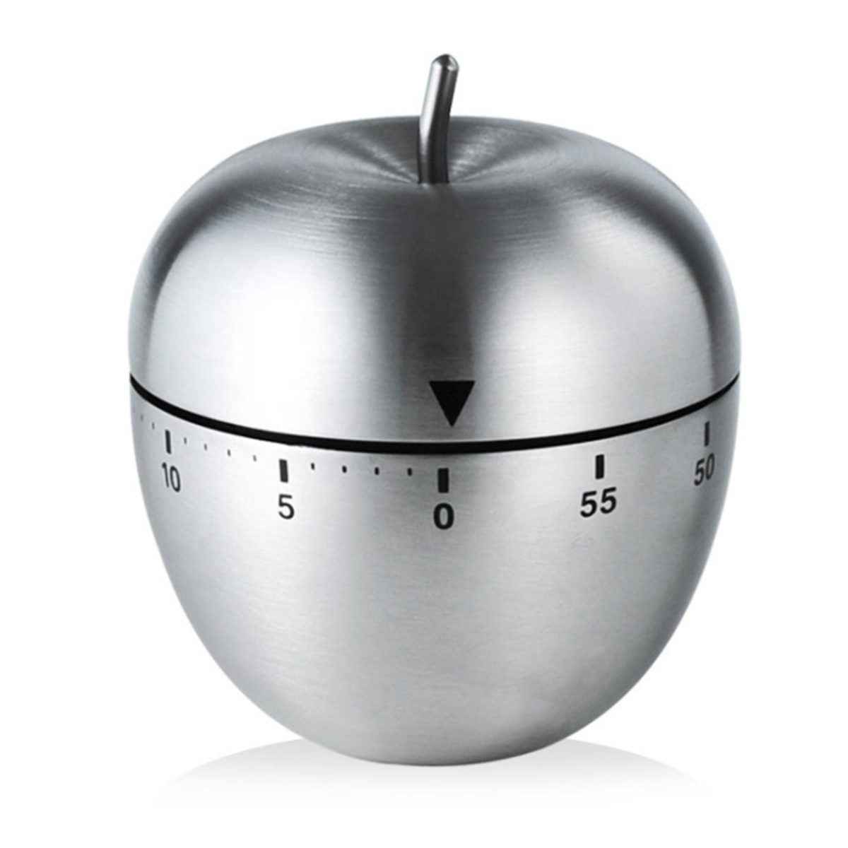 Apple Kitchen Timer Cute Manual Stainless Steel Metal Mechanical Visual Countdown Cooking Timer with Loud Alarm for Kitchen Cook