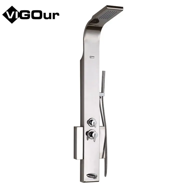 Stainless steel concealed type shower mixer with hand hold shower in Brushed